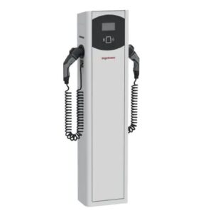 Ingerev Fusion Street 2x22 kW dupla töltőoszlop (LCD, RFID, MID mérő, Wifi, Ethernet, OCPP)