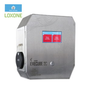 EVEXPERT Evecube 2C 2×22 kW fali töltő 2 db Type 2 csatlakozóval (energia menedzsment, kijelző, RFID, távoli elérés, árammérő, OCPP)