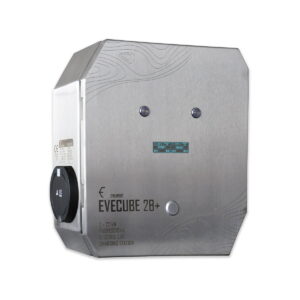 EVEXPERT Evecube 2B+ 2x22kW fali töltő 2 db Type 2 csatlakozóval (energia menedzsment, kijelző, RFID, napelem)