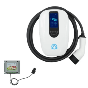Aurora fali töltő 6-32A / 7,4 kW 1 fázisú nagy kijelzős okos fali töltő 5 méteres Type 2 kábellel (Wifi, Bluetooth, applikáció, RFID, energia-menedzsment)