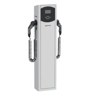 Ingerev Fusion Street 2x22 kW dupla töltőoszlop (LCD, RFID, MID mérő, Wifi, Ethernet, OCPP)
